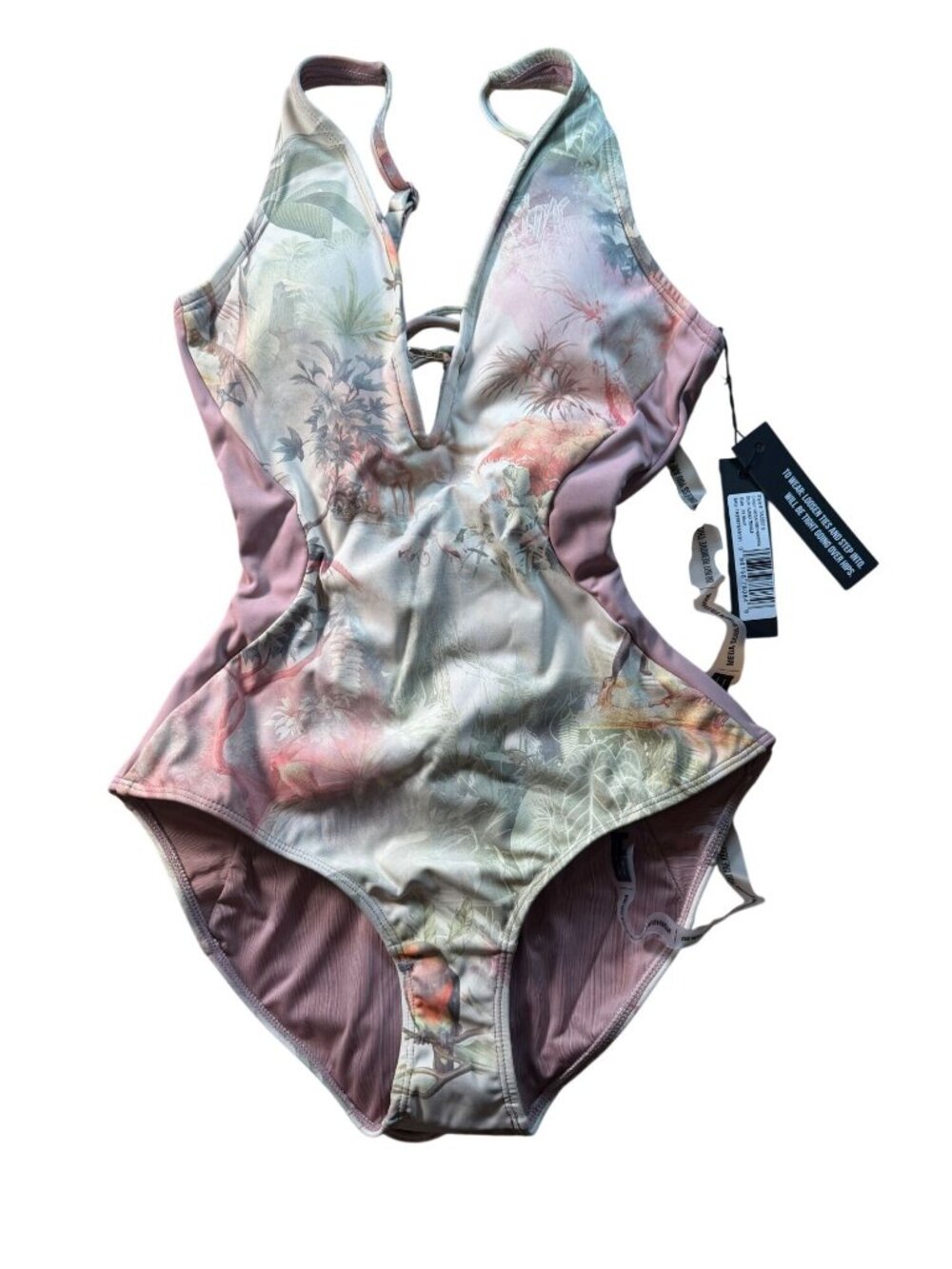 Plungey Triangle Contour Soft Tropical/Rose Xs Short NWT